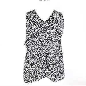 Vince Camuto Top PS Black Animal Print Sleeveless